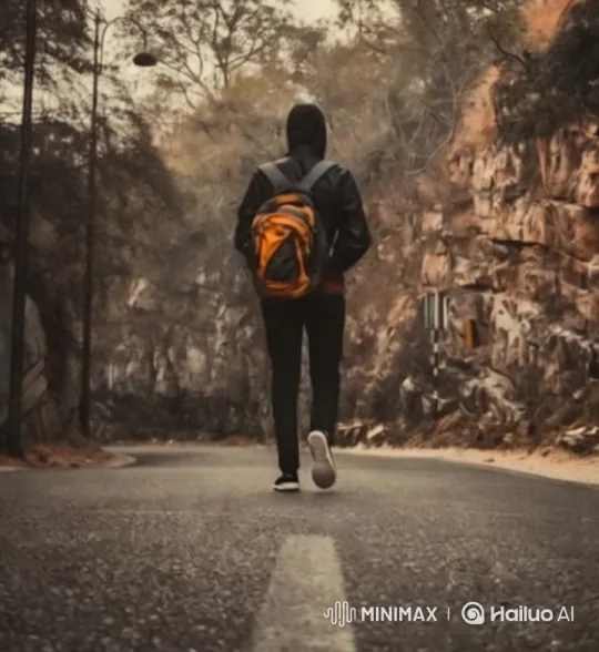 Aesthetic Walk Through Rocky Cliffs with Serene Atmosphere – AI Generated Video | Hailuo AI