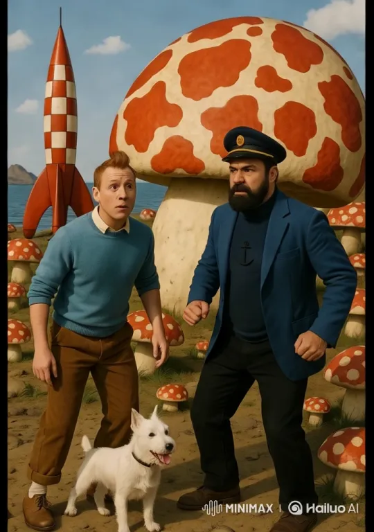 Whimsical Island Adventure with Men and Dog – AI Generated Video | Hailuo AI