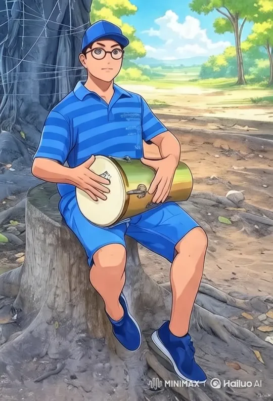 Young Drummer in Serene Outdoor Setting – AI Generated Video | Hailuo AI