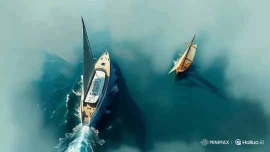 Sailboats Gliding Through Tranquil Blue Waters – AI Generated Video | Hailuo AI
