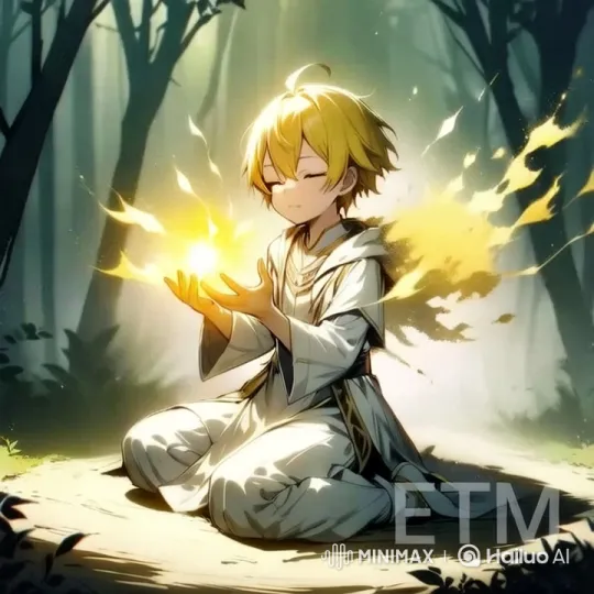 Boy Conjures Magical Light in Tranquil Forest – AI Generated Video | Hailuo AI