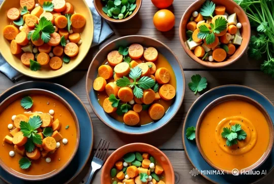 Aesthetic Display of Carrot and Herb Dishes – AI Generated Video | Hailuo AI