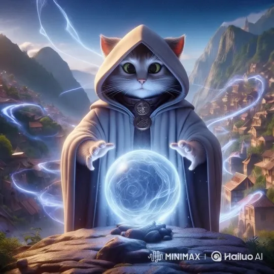 Cat Magician Casts Spell in Enchanted Mountain Village – AI Generated Video | Hailuo AI