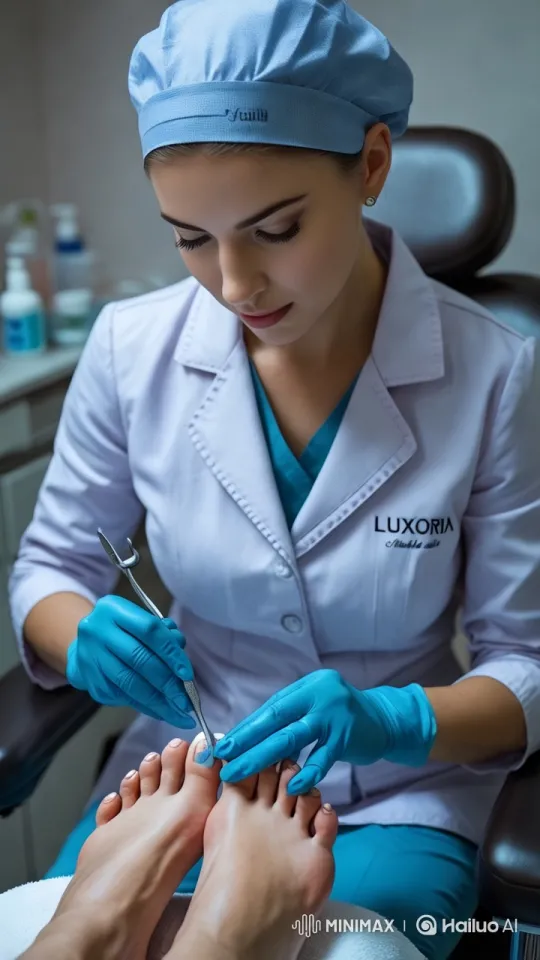 Podiatrist Yulia Examines Client's Feet Professionally – AI Generated Video | Hailuo AI