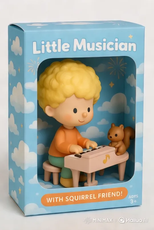 Toy Unboxing: Little Musician and Squirrel Friend – AI Generated Video | Hailuo AI