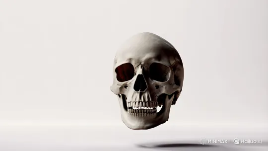 Evaporating Skull Transforms into Fiery Ice Heart – AI Generated Video | Hailuo AI