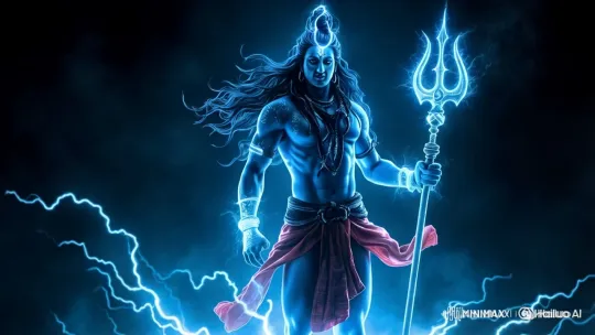 Shiv Ji's Majestic Walk in Ethereal Blue – AI Generated Video | Hailuo AI