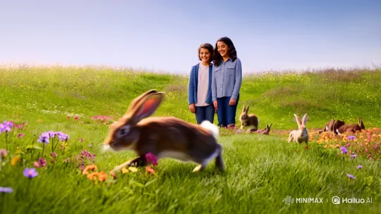 Joyful Reunion Amidst Nature's Beauty – AI Generated Video | Hailuo AI