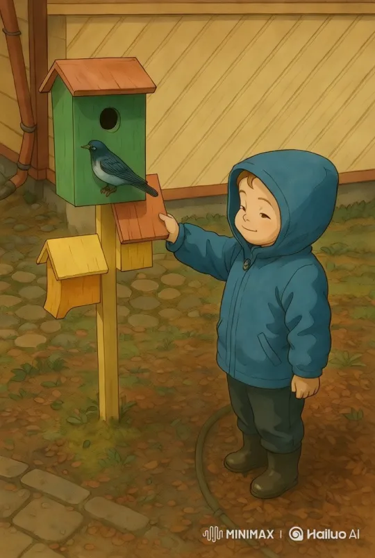 Child and Bluebird: A Ghibli-Inspired Serene Moment – AI Generated Video | Hailuo AI