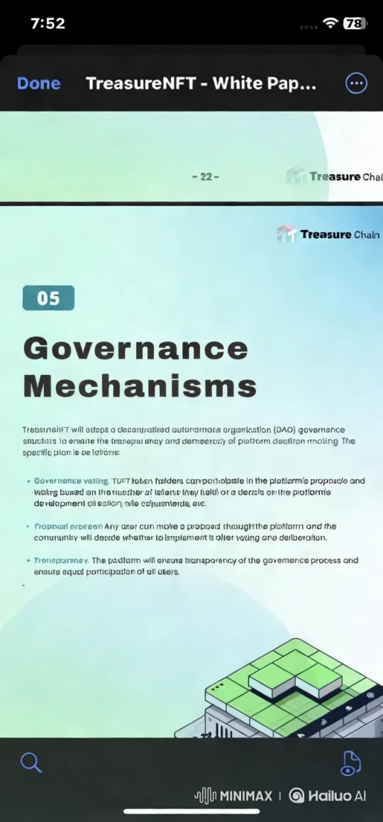 TreasureNFT Governance Mechanisms Overview – AI Generated Video | Hailuo AI