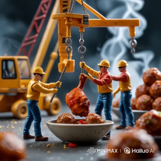 Miniature Workers in an Industrial-Kitchen Fusion – AI Generated Video | Hailuo AI