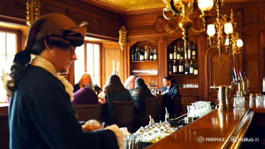 18th-Century Bar: Grand Interior and Timeless Atmosphere – AI Generated Video | Hailuo AI
