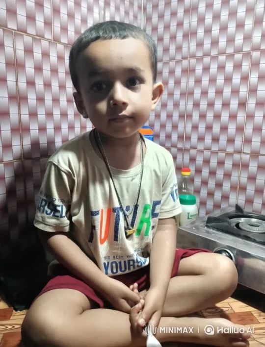 Boy Flexes Muscles, Laughs in Colorful Kitchen – AI Generated Video | Hailuo AI