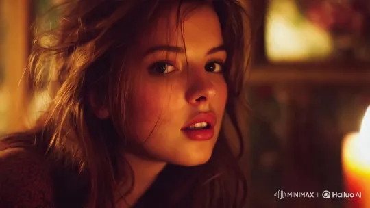 Sensual Serenity: Intimate Candle-Lit Portrait – AI Generated Video | Hailuo AI