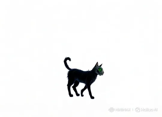 Realistic Walking Black Cat Animation in Live2D – AI Generated Video | Hailuo AI