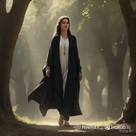 Serene Forest Tracking Shot with Graceful Woman – AI Generated Video | Hailuo AI