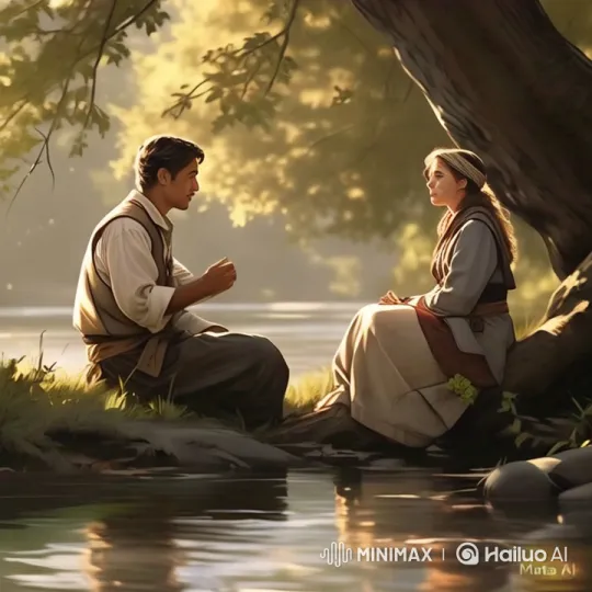 Ramoo and Woman Bonding in Serene Nature Setting – AI Generated Video | Hailuo AI