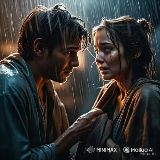 Romantic Encounter with Hidden Identity in Rainy Scene – AI Generated Video | Hailuo AI