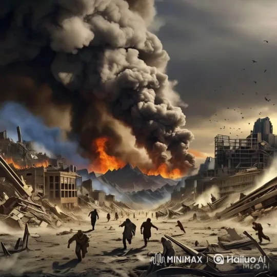 Aesthetic Post-Apocalyptic Destruction Panorama – AI Generated Video | Hailuo AI