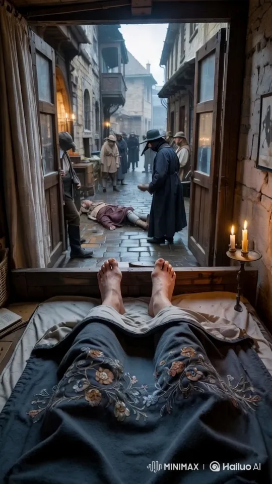 Medieval Plague Scene with Distressed Townsfolk – AI Generated Video | Hailuo AI