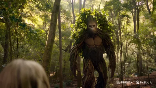 Bigfoot Emerge in Enchanted Forest with Artistic Flourish – AI Generated Video | Hailuo AI