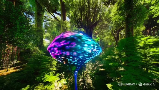 Abstract Life Pulsates in Verdant Forest Wonderland – AI Generated Video | Hailuo AI