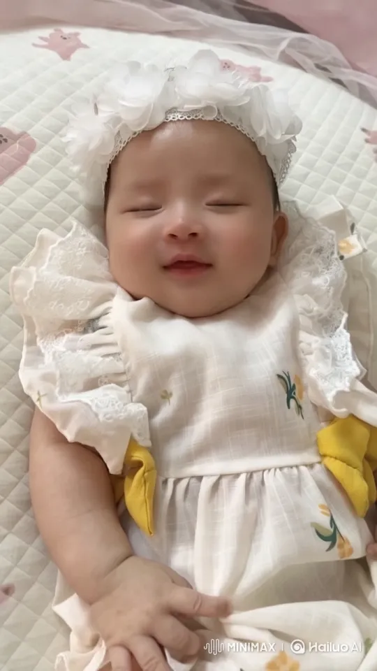 Baby in Lace Attire Dancing and Mimicking Kung Fu – AI Generated Video | Hailuo AI
