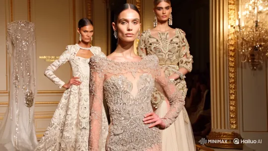 Opulent Fashion Photography Showcasing MARCO DE CATEDRAL's Couture – AI Generated Video | Hailuo AI