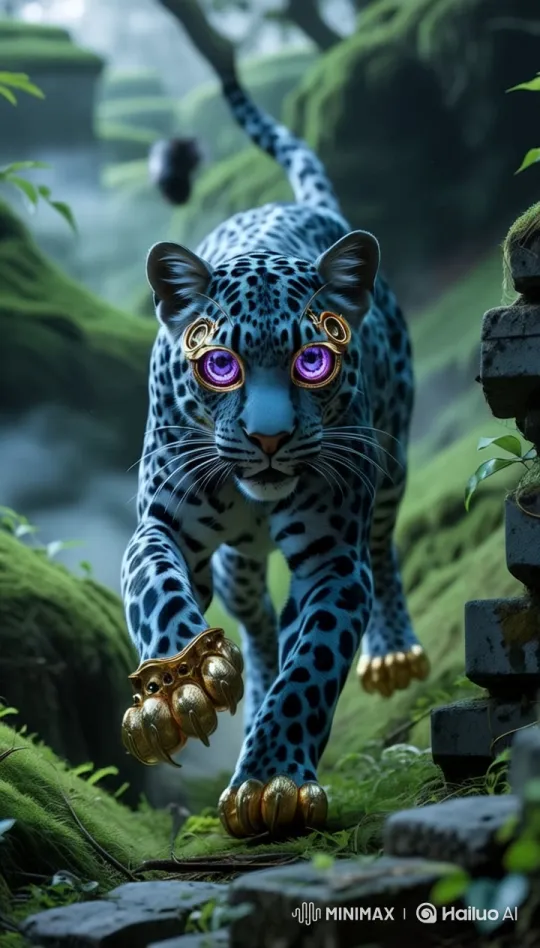Futuristic Leopard in Mystical Forest - Live2D Animation – AI Generated Video | Hailuo AI