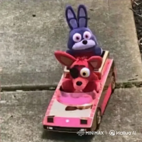 Plush Toys Take a Joyride on Pink Car – AI Generated Video | Hailuo AI
