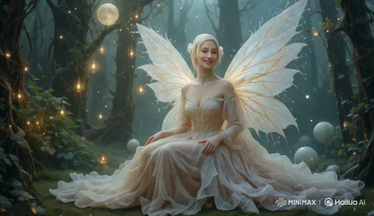 Mystical Fairy Enchants Forest in Moonlit Serenity – AI Generated Video | Hailuo AI
