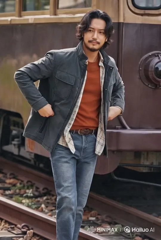 Stylish Man Walks Along Train Tracks - Vintage Aesthetic – AI Generated Video | Hailuo AI