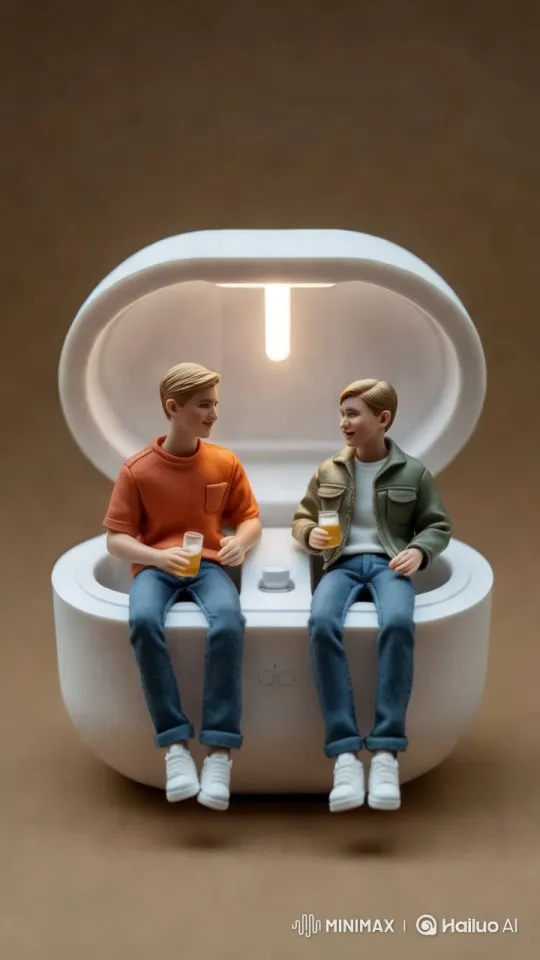 Modern Aesthetic: Figurines in Charging Case Display – AI Generated Video | Hailuo AI