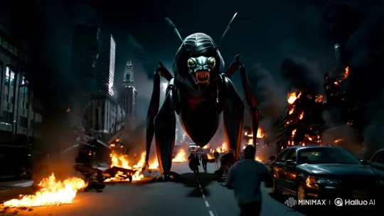 Giant Ant Terrorizes City in Apocalyptic Chaos – AI Generated Video | Hailuo AI