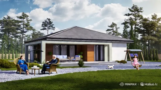Modern Family Enjoying Peaceful Afternoon in Backyard – AI Generated Video | Hailuo AI
