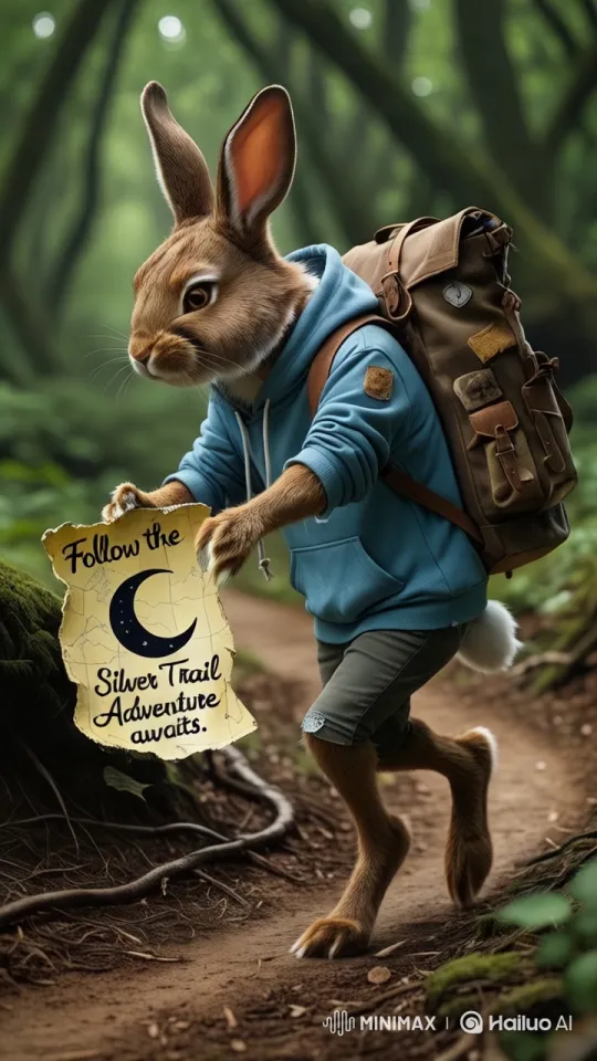 Rabbit Adventure: Following the Silver Trail in the Jungle – AI Generated Video | Hailuo AI