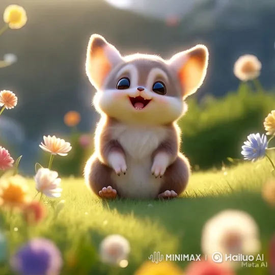 Animated Baby Hamster in a Joyful Flower Meadow – AI Generated Video | Hailuo AI