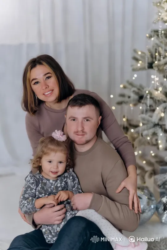 Family Gathered by Elegant Christmas Tree – AI Generated Video | Hailuo AI