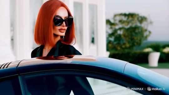 Glamour Model Showcases Elegance to McLaren Sports Car – AI Generated Video | Hailuo AI