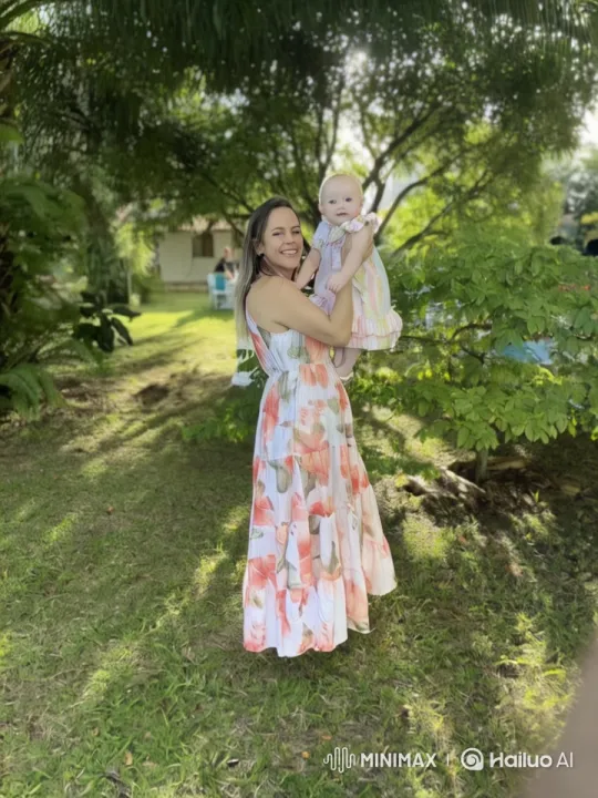 Mother and Baby Sway in Serene Garden Setting – AI Generated Video | Hailuo AI