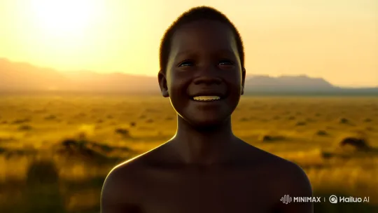 Son Expresses Gratitude Amidst Savannah's Splendor – AI Generated Video | Hailuo AI