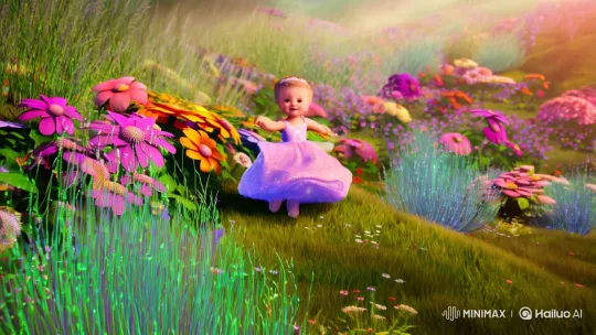 Toddler Dances Enchantingly in Dreamy Meadow – AI Generated Video | Hailuo AI
