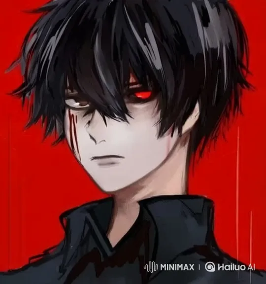 Distressed Character in Red Background: A Live2D Animation Depicting Loss of Consciousness – AI Generated Video | Hailuo AI