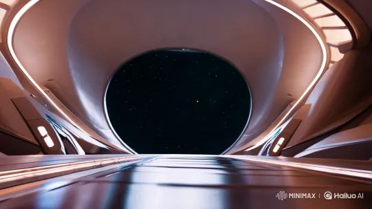 Futuristic Flying Saucer's Journey to a Black Hole – AI Generated Video | Hailuo AI