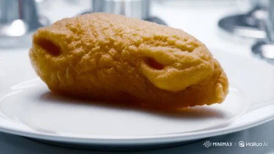 Lab-Grown Chicken Nugget Showcased in Futuristic Lab Setting – AI Generated Video | Hailuo AI