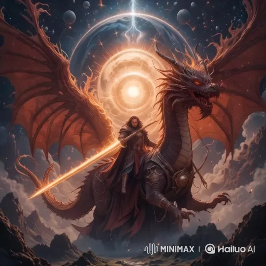 Epic Cosmic Dragon Battle with Ornate Warrior – AI Generated Video | Hailuo AI