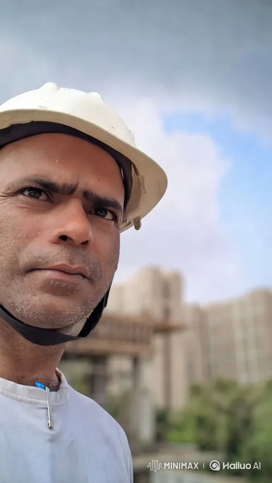 Urban Construction Scene with Focused Worker – AI Generated Video | Hailuo AI