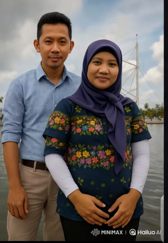 Couple's Intimate Moment by Waterfront with Bridge Background – AI Generated Video | Hailuo AI