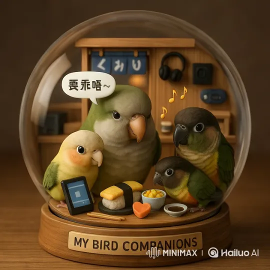 Delicate Birds in Crystal Ball: Graceful Movements – AI Generated Video | Hailuo AI