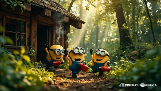 Minions Rush to Extinguish Fire with Determination – AI Generated Video | Hailuo AI
